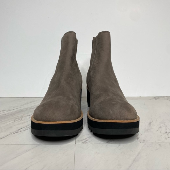 Eileen Fisher Lilou Gray Nubuck Wedge Bootie 11 - Picture 2 of 14